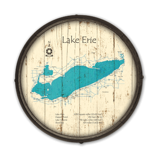 Lake Erie on a Barrel End Barrel Ends Lake Art