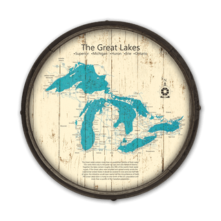 The Great Lakes on a Barrel End Barrel Ends Lake Art