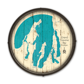 Grand Traverse Bay, Michigan on a Barrel End Barrel Ends Lake Art