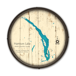 Harrison Lake, British Columbia on a Barrel End Barrel Ends Lake Art