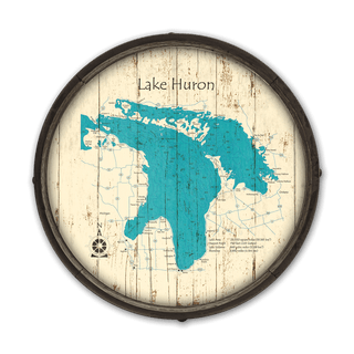 Lake Huron on a Barrel End Barrel Ends Lake Art