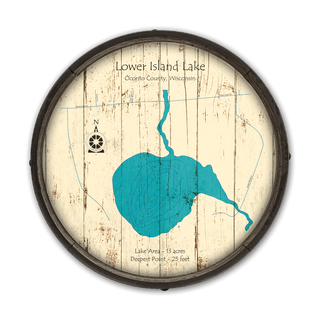 Lower Island Lake, Wisconsin on a Barrel End Barrel Ends Lake Art