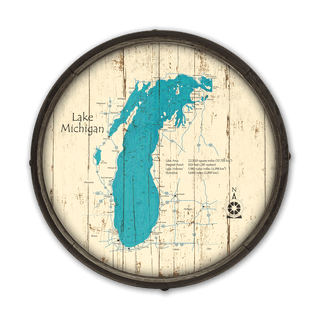 Lake Michigan on a Barrel End Barrel Ends Lake Art