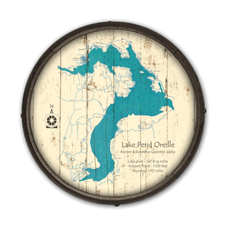 Lake Pend Oreille, Idaho on a Barrel End Barrel Ends Lake Art