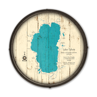 Lake Tahoe on a Barrel End Barrel End Wall Art Lake Art