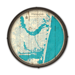 Manasquan, New Jersey on a Barrel End Barrel End Wall Art Lake Art