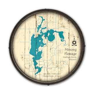 Minong Flowage, Wisconsin on a Barrel End Barrel Ends Lake Art