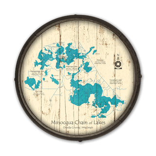 Minocqua Chain of Lakes, Wisconsin on a Barrel End Barrel Ends Lake Art