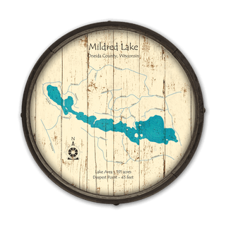 Mildred Lake, Wisconsin on a Barrel End Barrel Ends Lake Art