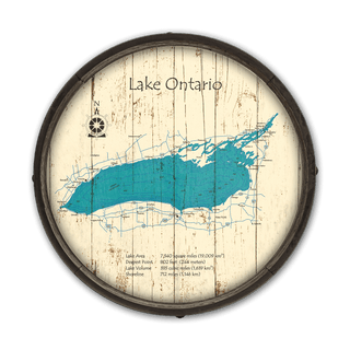 Lake Ontario on a Barrel End Barrel Ends Lake Art