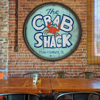 The Crab Shack - Barrel End Wall Art Barrel Ends Marty Mummert Studio