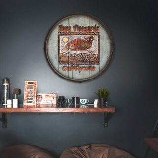 Quail Run - Barrel End Wall Art Barrel Ends Shelle Lindholm