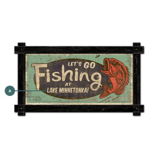 Let's Go Fishing - Framed Wall Art Brick Ghost Signs Meissenburg Designs