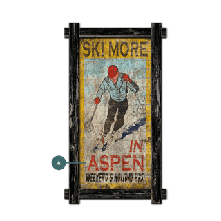 Ski More, Worry Less - Framed Wall Art Brick Ghost Signs Meissenburg Designs