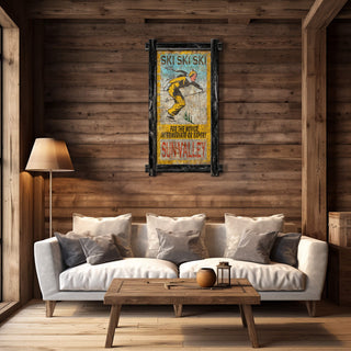 SKI SKI SKI - Framed Wall Art Brick Ghost Signs Meissenburg Designs