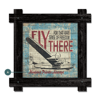 Fly There - Framed Textured Brick Wall Art Brick Ghost Signs Marty Mummert Studio