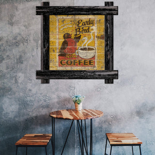Early Bird Coffee- Framed Wall Art Brick Ghost Signs Anderson Design Group