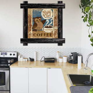 Night Owl Coffee- Framed Wall Art Brick Ghost Signs Anderson Design Group