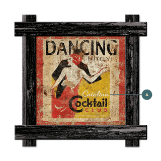Cocktail Club - Framed Wall Art Brick Ghost Signs Anderson Design Group