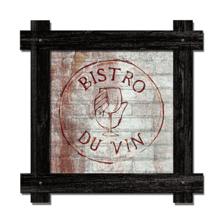 Bistro du Vin - Framed Wall Art Brick Ghost Signs Old Wood Signs