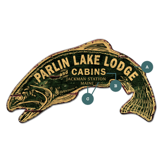 Rustic Fish Lodge Sign - Wood Wall Decor Cut-Ups Out West Design