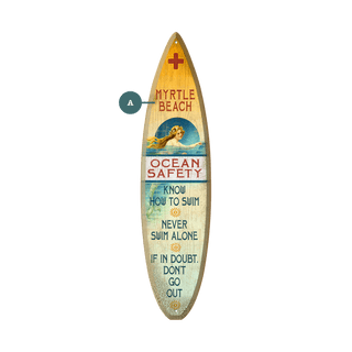 Ocean Safety Mermaid - Surfboard Wall Art Surfboards Old Wood Signs