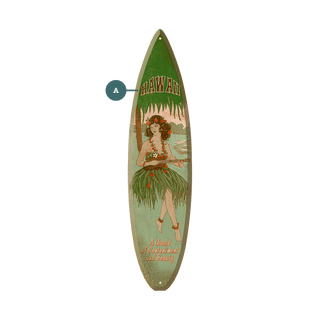 Ukulele Hula Girl - Surfboard Wall Art Surfboards Old Wood Signs