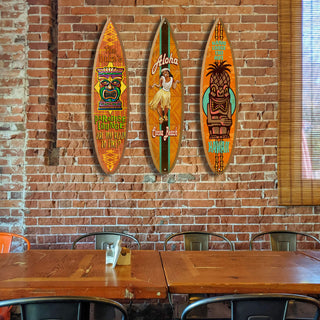 Paradise Lounge Tiki - Surfboard Wall Art Surfboards Old Wood Signs