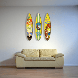 Tanned Beach Babe - Surfboard Wall Art Surfboards Old Wood Signs