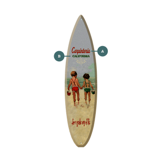 Hand in Hand: Children's Beach Time - Surfboard Wall Art Surfboards Old Wood Signs