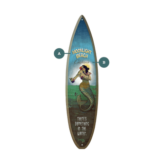 Mermaid Mystique at Moonlight - Surfboard Wall Art Surfboards Meissenburg Designs