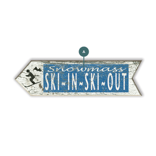 Ski In, Ski Out Arrow - Wood Wall Decor Cut-Ups Old Wood Signs