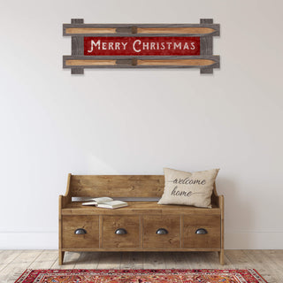 Merry Christmas Sign: Generic - Framed Wall Decor Framed Art Old Wood Signs