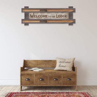 Welcome to the Lodge: Generic - Framed Wall Decor Framed Art Old Wood Signs