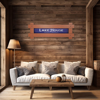 Lake House Sign - Framed Wall Decor Framed Art Old Wood Signs