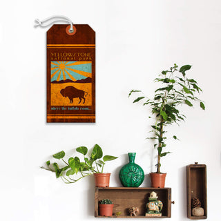 Where the Buffalo Roam - Luggage Tag Luggage Tag Old Wood Signs