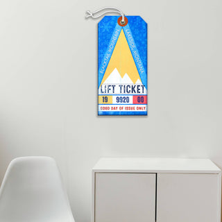 Blue and Yellow Ski Lift Ticket - Luggage Tag Luggage Tag Wall Art Meissenburg Designs