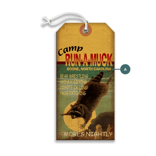 Camp Run-a-Muck - Luggage Tag Luggage Tag Old Wood Signs