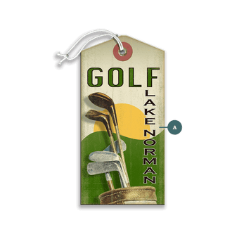 Golf Clubs Luggage Tag Luggage Tag Old Wood Signs