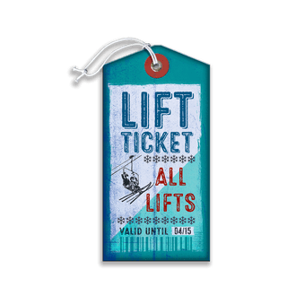 Teal Ski Lift Ticket: Generic - Luggage Tag Luggage Tag Wall Art Meissenburg Designs