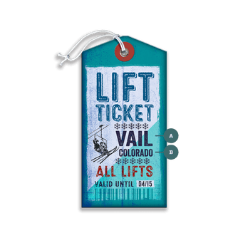 Teal Ski Lift Ticket: Personalized - Luggage Tag Luggage Tag Wall Art Meissenburg Designs