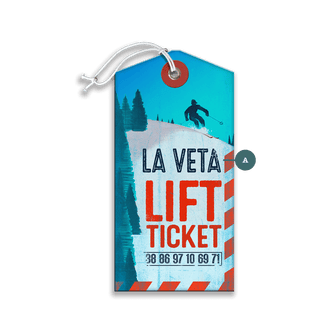 Skier Silhouette Lift Ticket - Luggage Tag Luggage Tag Wall Art Meissenburg Designs