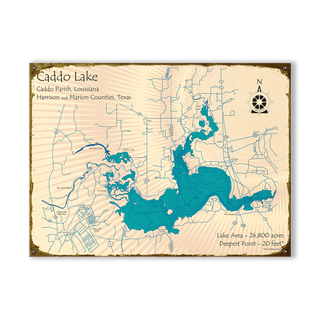 Caddo Lake, Louisiana & Texas - Wood & Metal Wall Art Wood & Metal Signs Lake Art