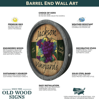 Material Information Image for Barrel End Wall Art