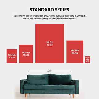 Sign Size Key for our Square series, showing the relative sizes of each sign.