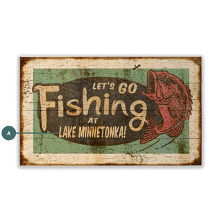 Let's Go Fishing - Wood & Metal Wall Art Wood & Metal Signs Old Wood Signs