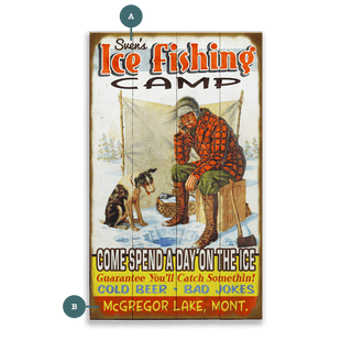 Ice Fishing Camp - Wood & Metal Wall Art Wood & Metal Signs Old Wood Signs