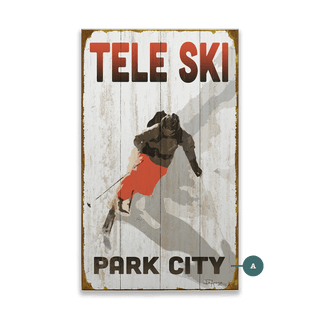 The Telemark Skier - Wood & Metal Wall Art Wood & Metal Signs Ed Anderson