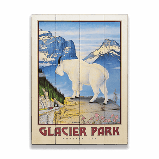 Glacier Park Mountain Goat - Wood & Metal Wall Art Wood & Metal Signs Monte Dolack
