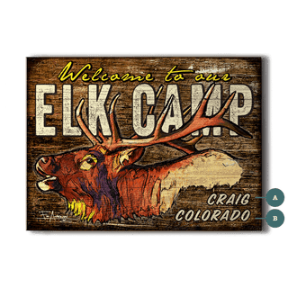 Bugling Elk Camp - Wood & Metal Wall Art Wood & Metal Signs Ed Anderson